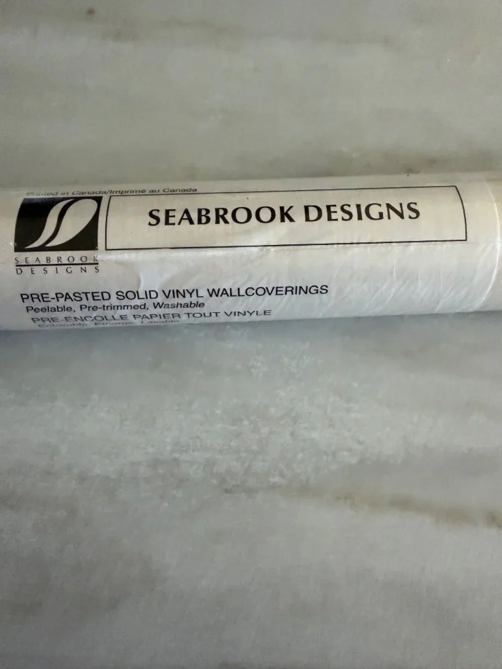 Seabrook Designs Pre-Pasted Vinyl Wallpaper Roll Striped Pattern Washable CC862